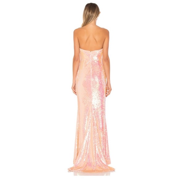NBD Dreams From Yesterday Sequins Gown Electric Peach REVOLVE XS - Picture 4 of 8